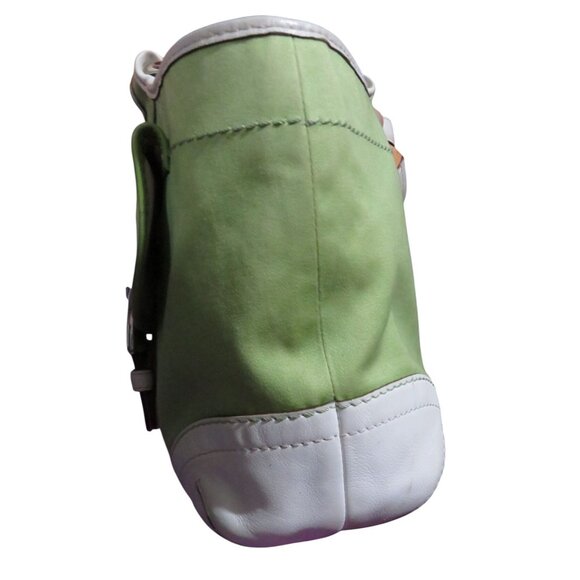 Coach 2006 Soho Canvas & Leather Mini Tote Buckle Front Flap Green & White - Picture 4 of 13